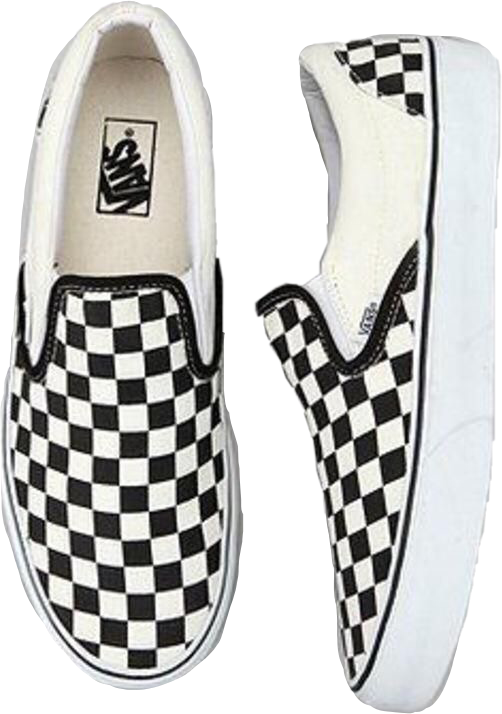 Classic Checkerboard Vans Slip Ons PNG image