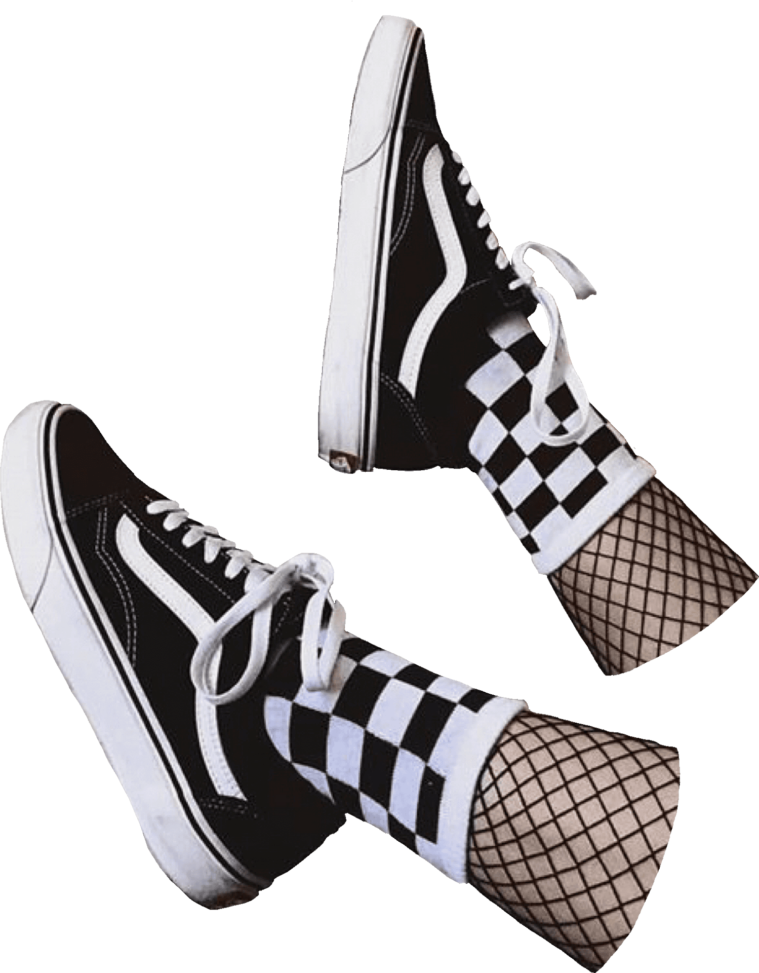 Classic Checkerboard Vans Sneakers PNG image