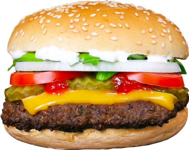 Classic Cheeseburger Transparent Background PNG image