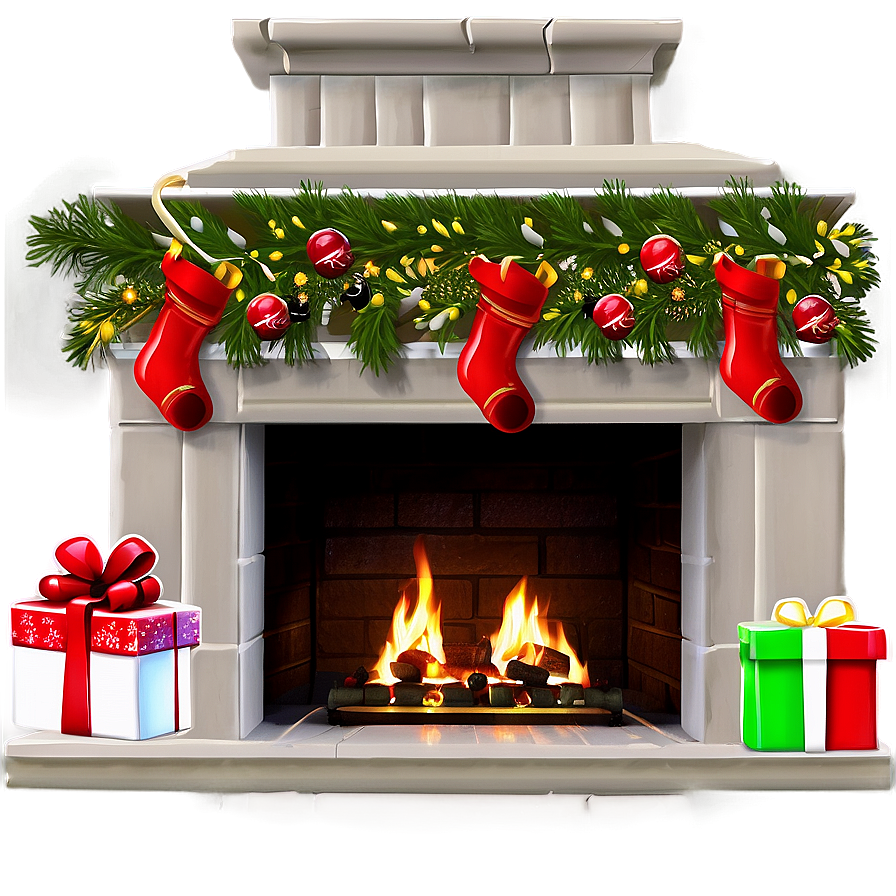 Classic Christmas Fireplace Png 22 PNG image