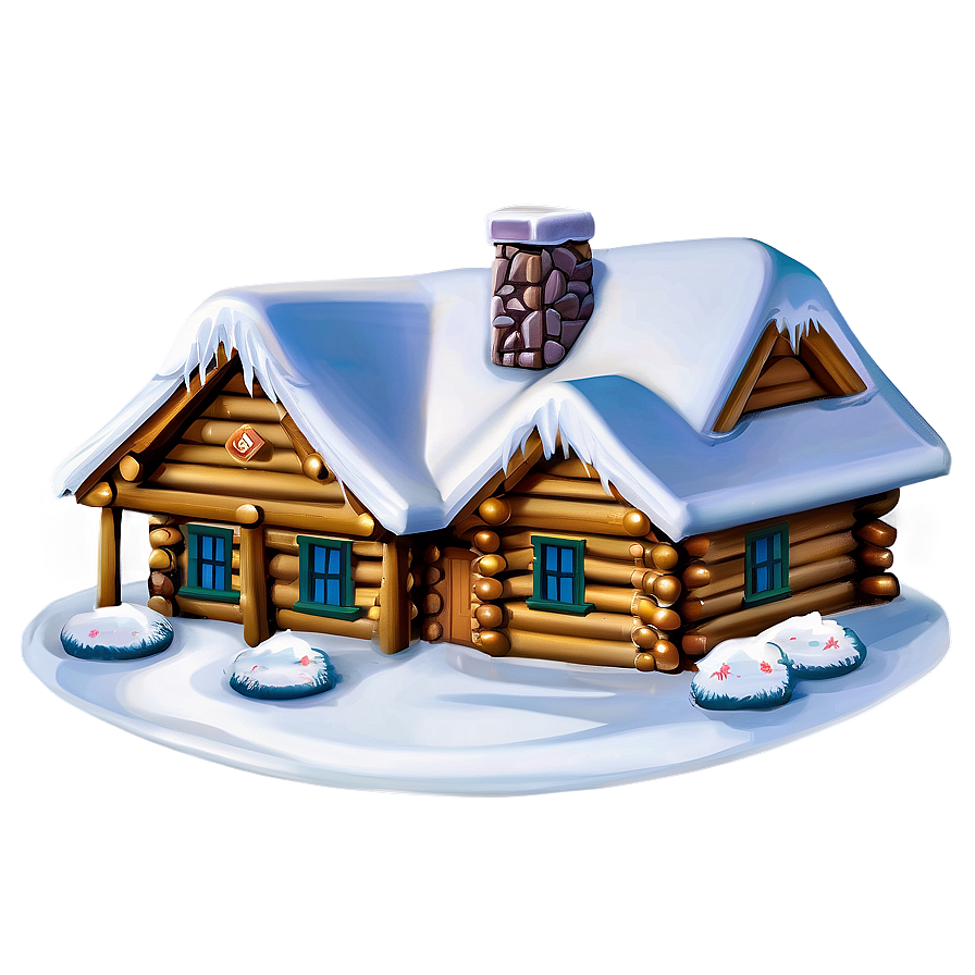 Classic Christmas Log Cabin Png Wit92 PNG image