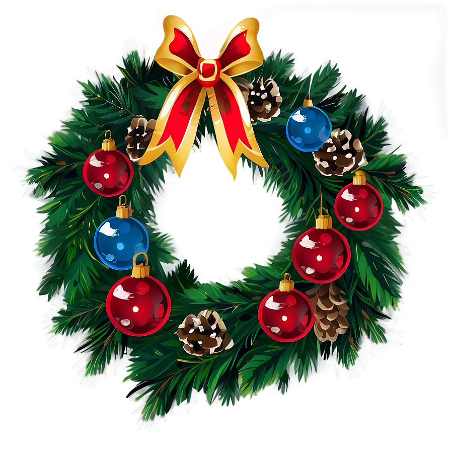 Classic Christmas Wreath Png Gqe PNG image