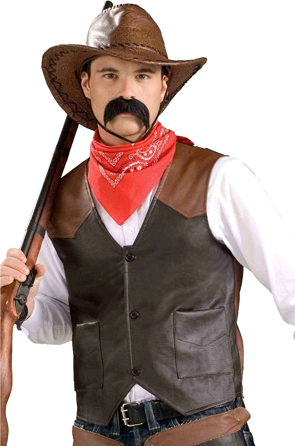 Classic Cowboy Posewith Rifle PNG image