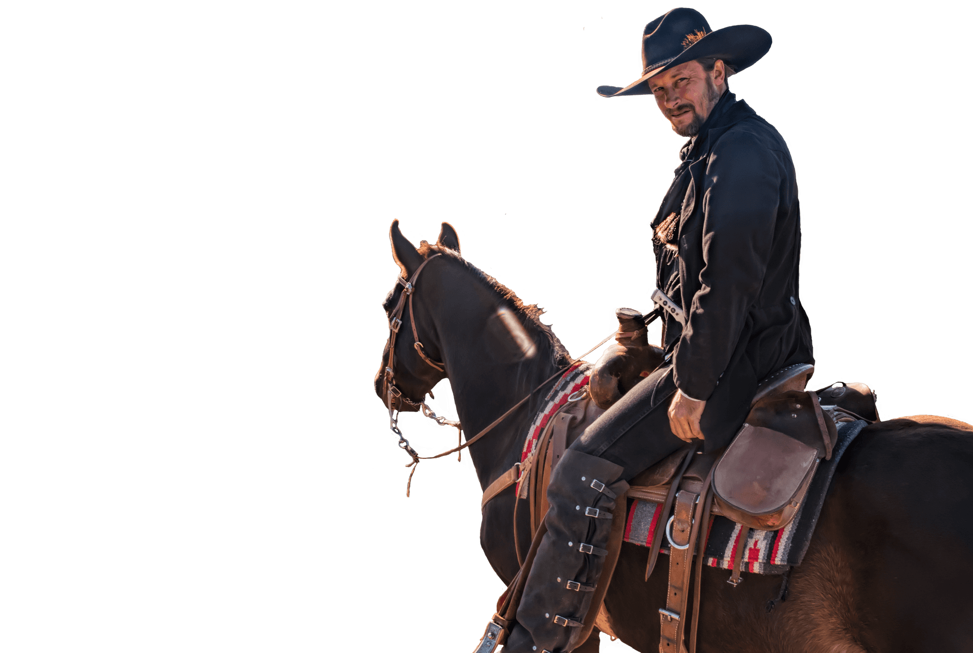 Classic Cowboyon Horseback PNG image