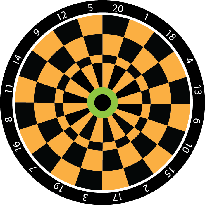 Classic Dartboard Design PNG image