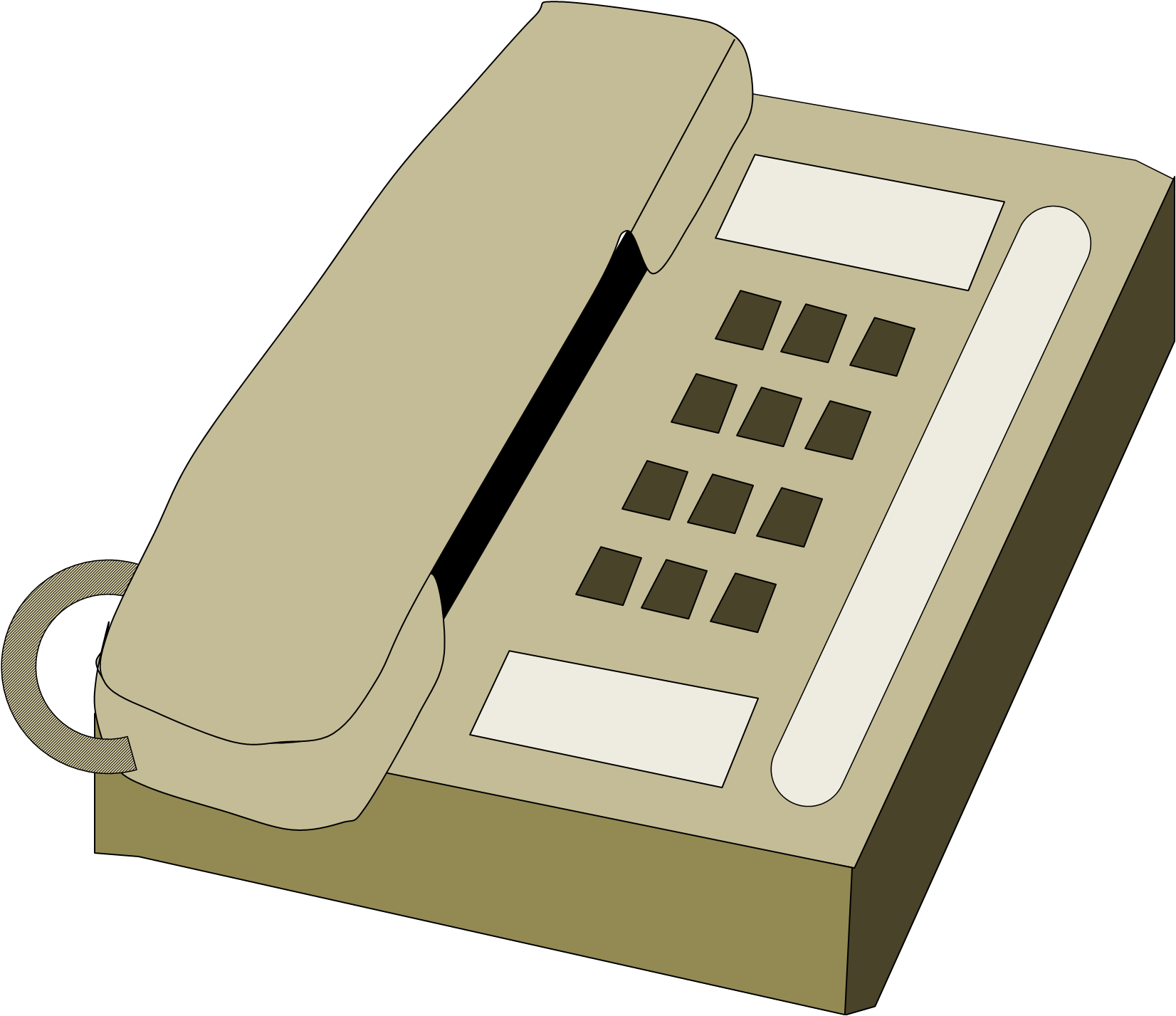 Classic Desk Telephone Illustration PNG image