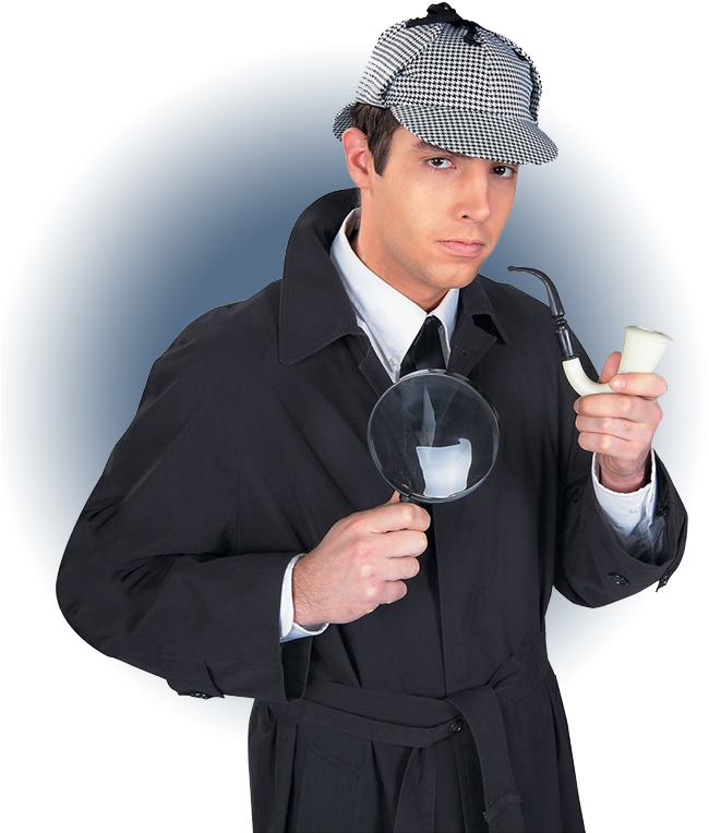 Classic Detectivewith Magnifying Glassand Pipe PNG image