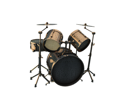 Classic Drum Set Black Background PNG image