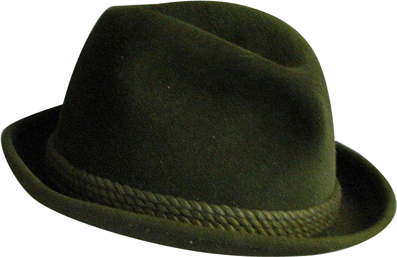 Classic Fedora Hat Green PNG image