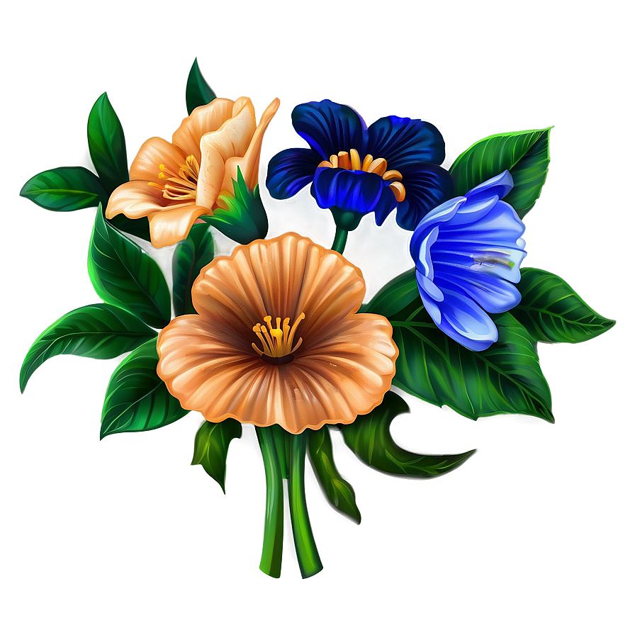 Classic Flower Illustration Png Uou PNG image