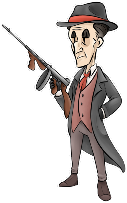 Classic Gangster Cartoonwith Rifle PNG image