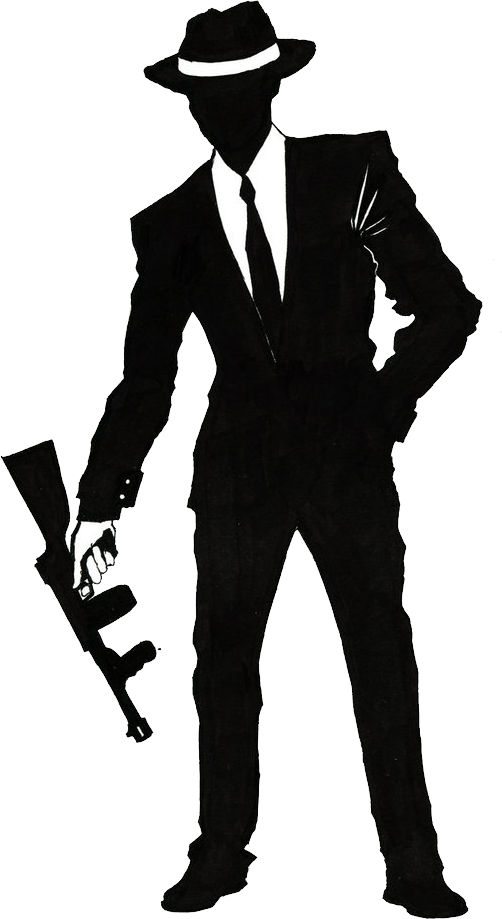 Classic Gangster Silhouette PNG image