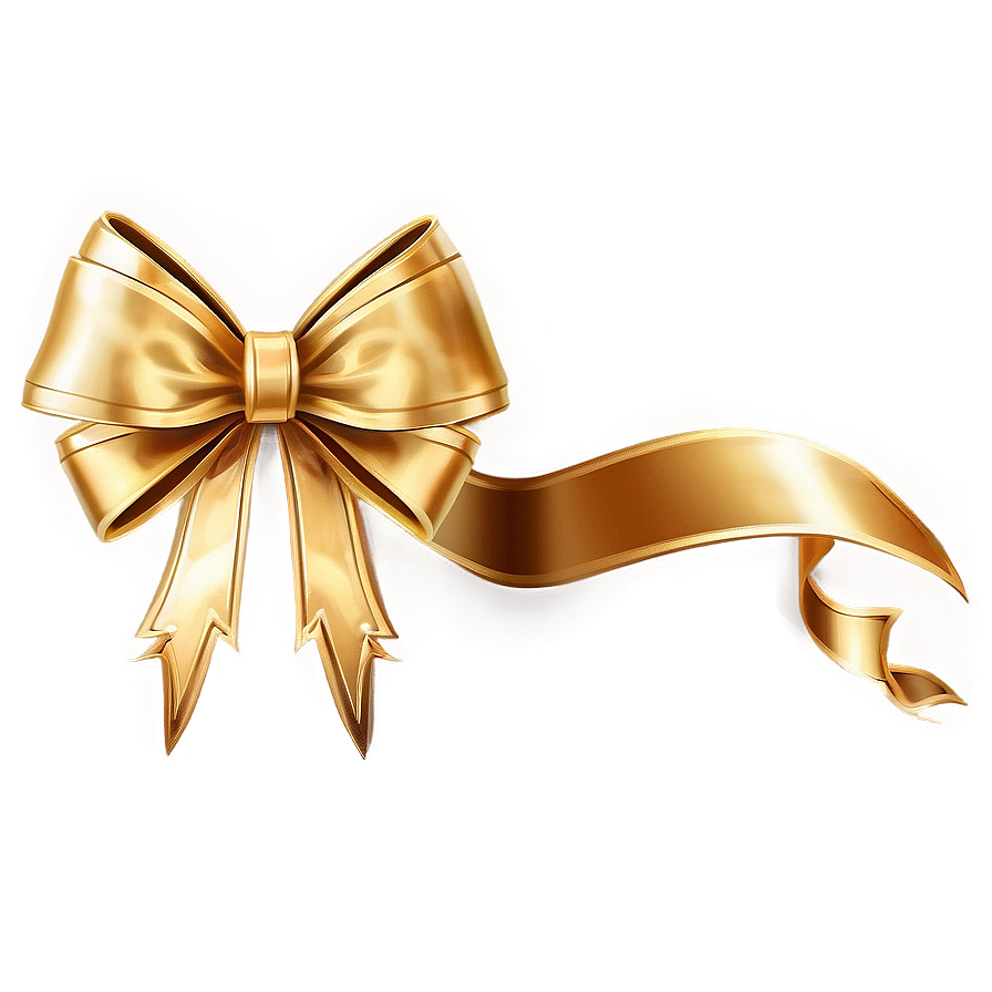 Classic Gold Bow Png 06272024 PNG image