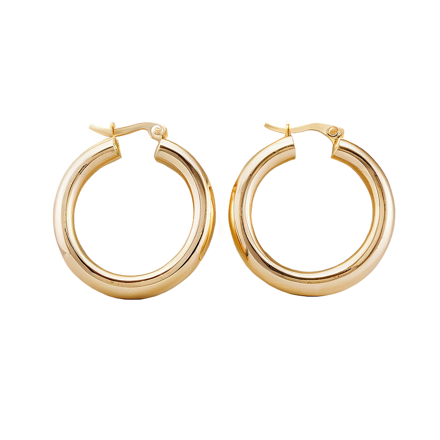 Classic Gold Hoop Earrings Png 06262024 PNG image