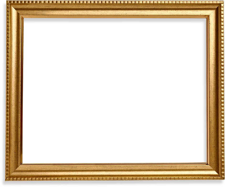 Classic Golden Photo Frame PNG image