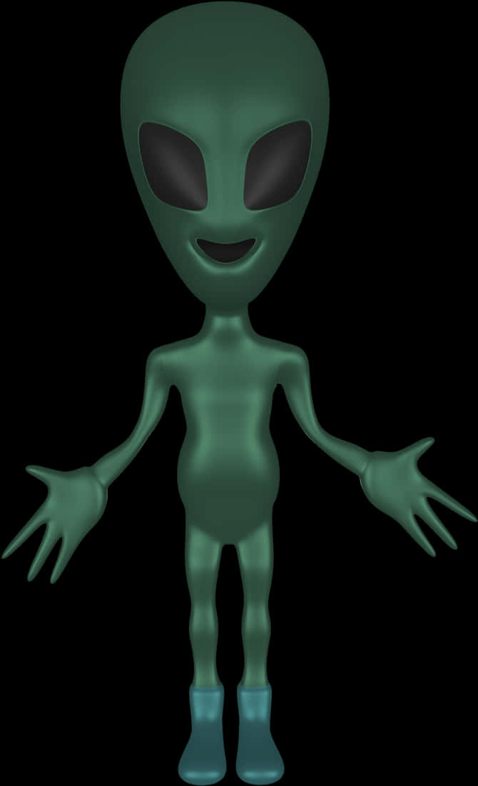 Classic Green Alien Illustration PNG image