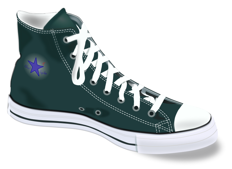 Classic Green Converse High Top Sneaker PNG image