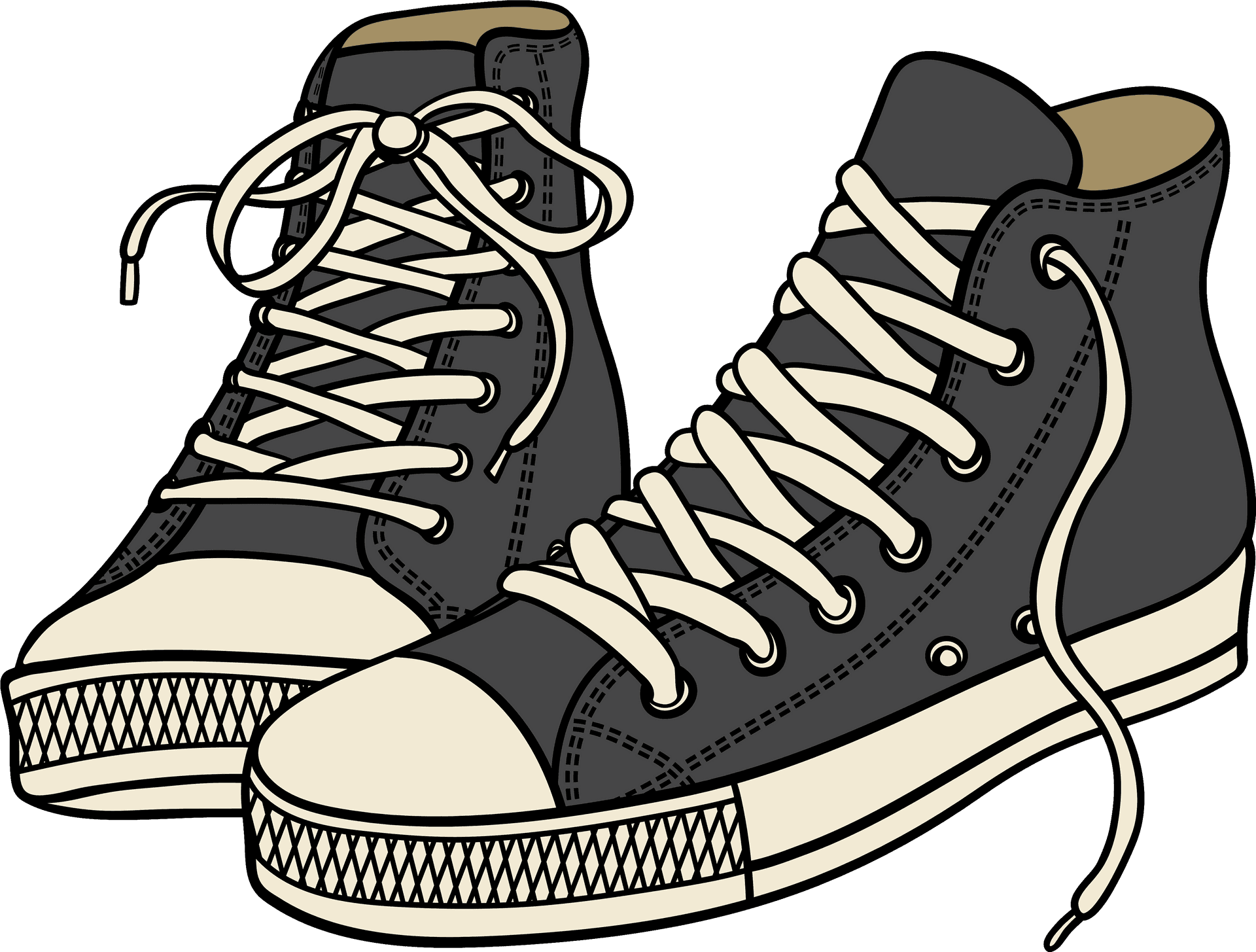 Classic High Top Sneakers Illustration PNG image