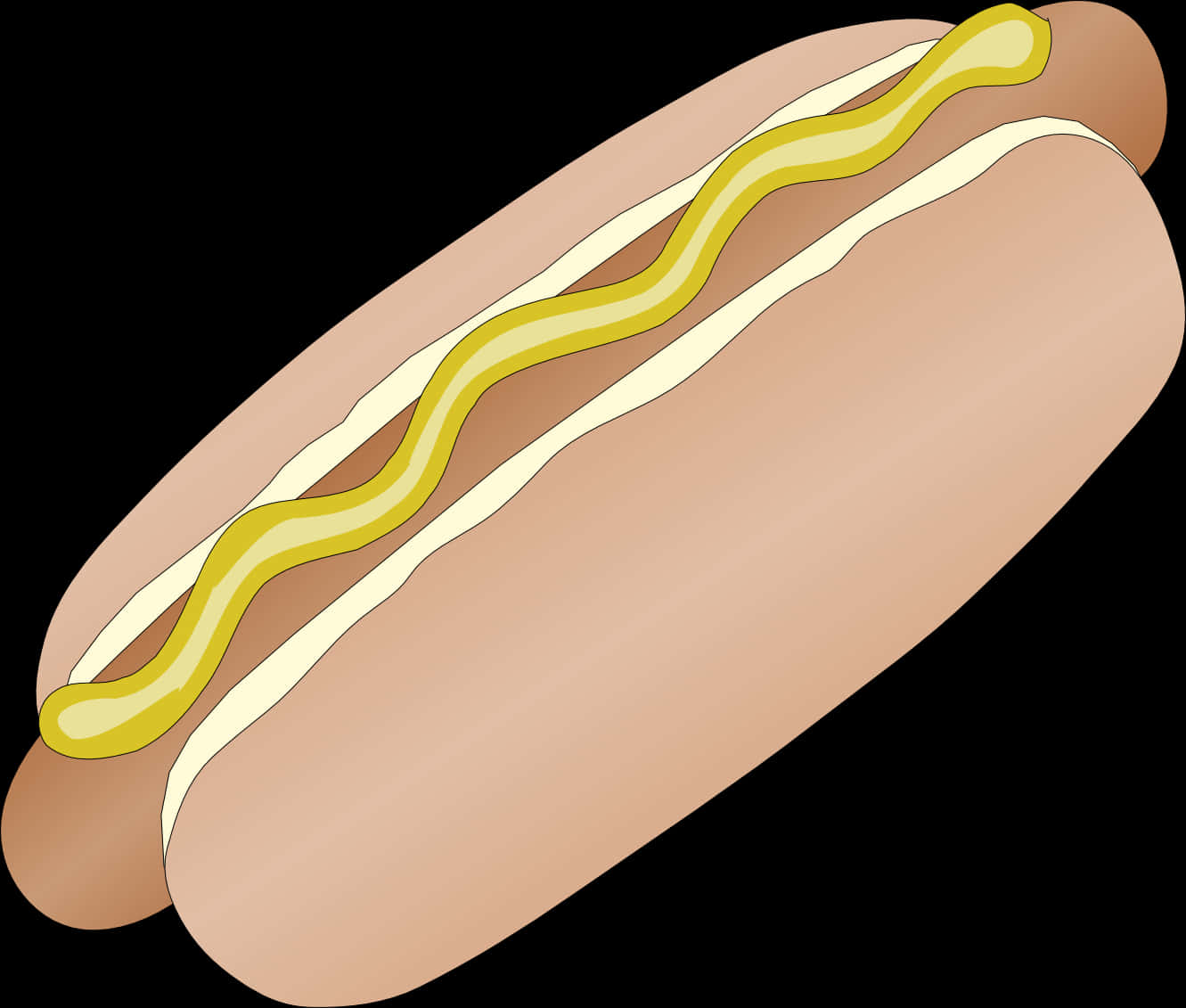 Classic Hot Dog With Mustard Illustration PNG image