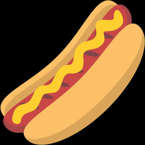 Classic Hot Dog With Mustard Illustration PNG image