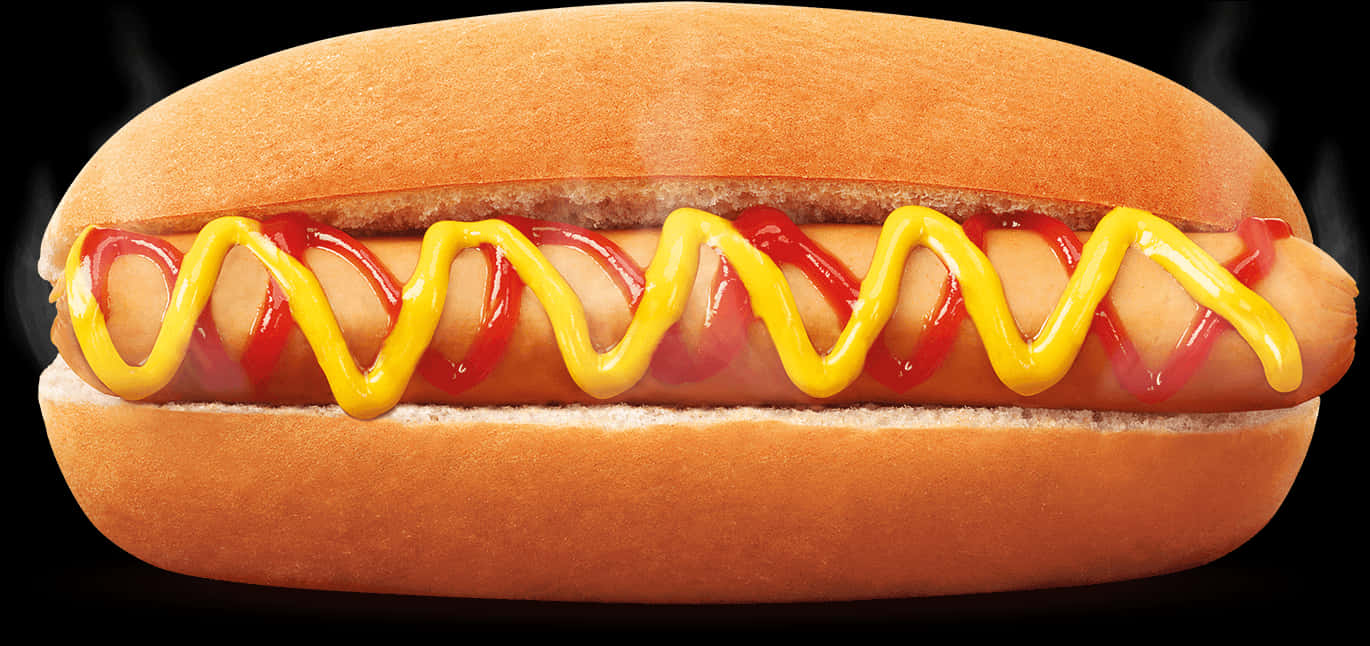 Classic Hot Dogwith Mustardand Ketchup PNG image