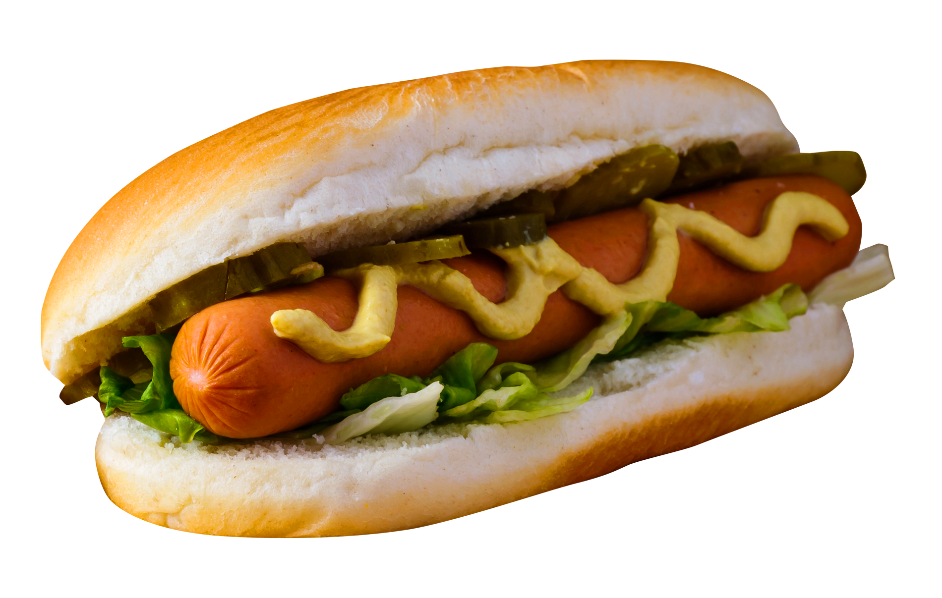 Classic Hotdogwith Mustardand Pickles PNG image