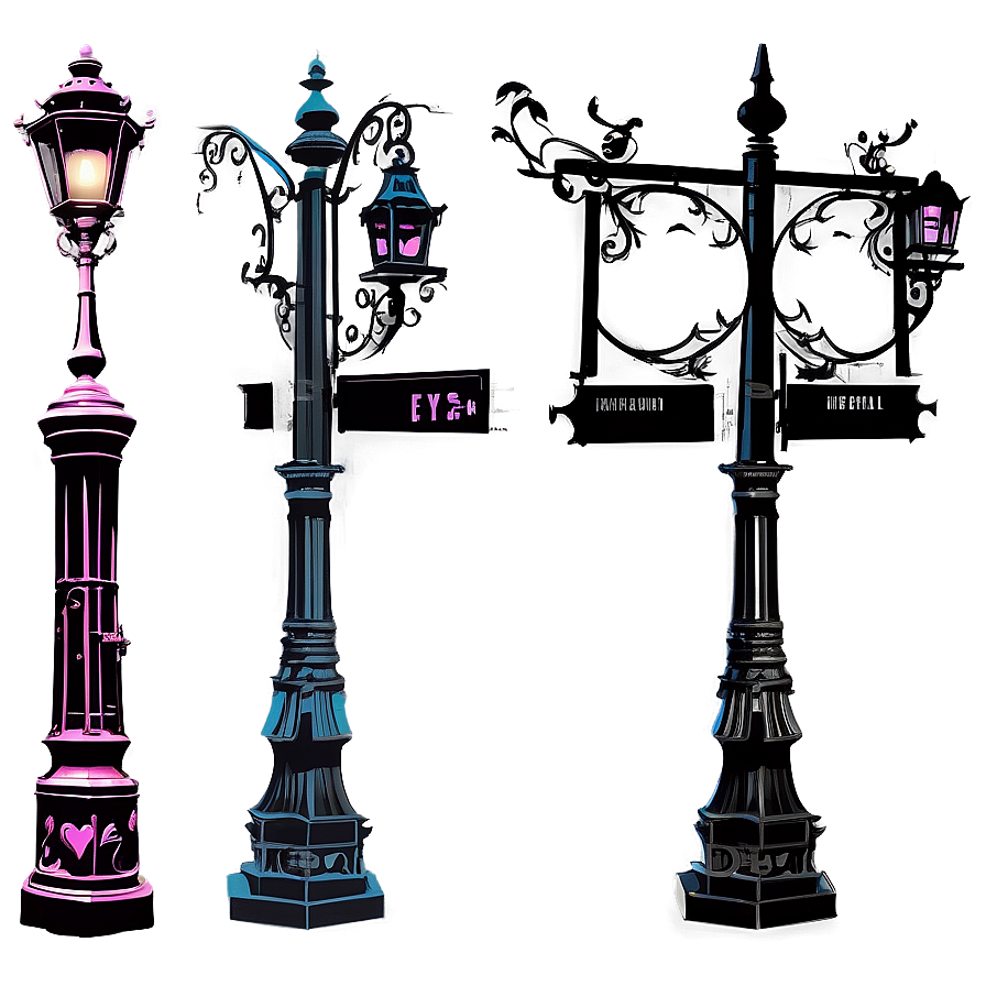 Classic Iron Light Post Png 26 PNG image