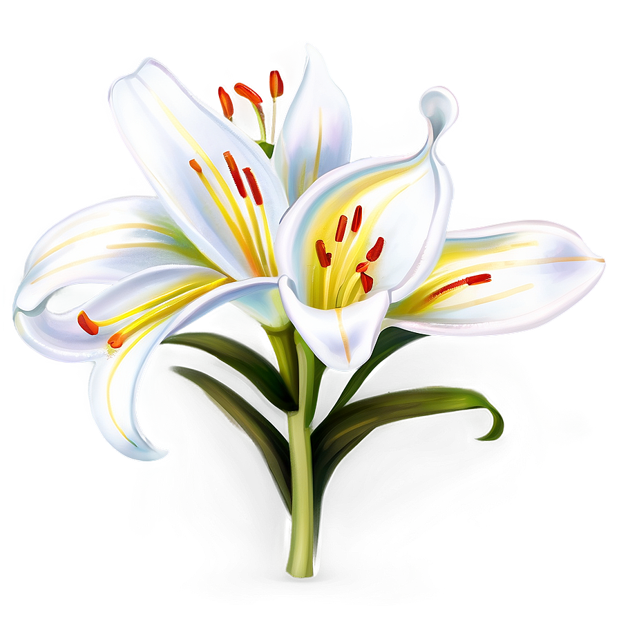 Classic Lilies Sketch Png Hug PNG image