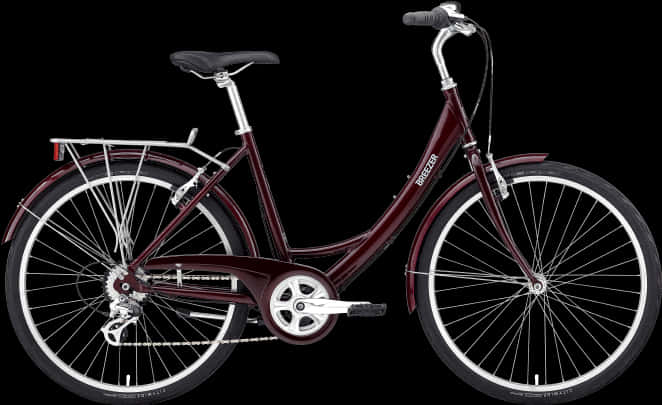 Classic Maroon Cruiser Bike PNG image