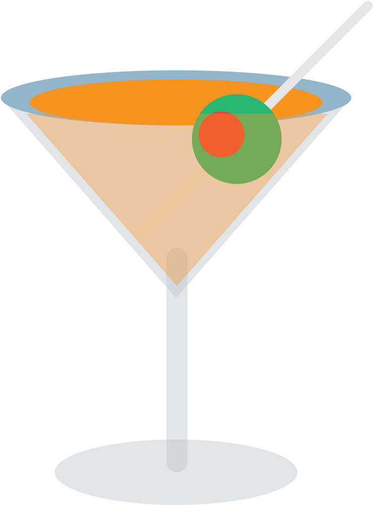Classic Martini Cocktail Illustration PNG image