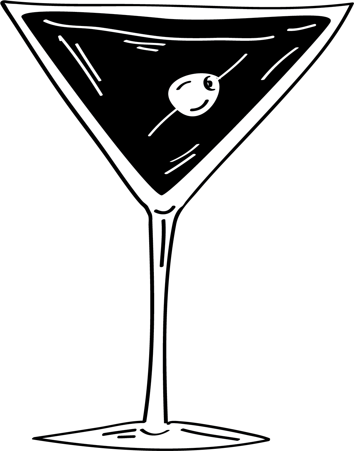 Classic Martini Glass Drawing PNG image