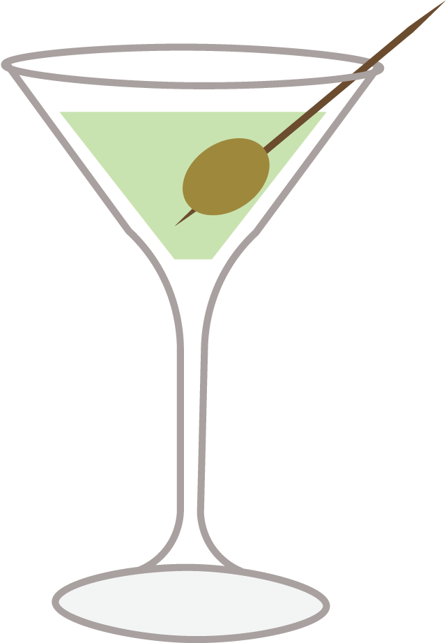 Classic Martini Glass With Olive PNG image