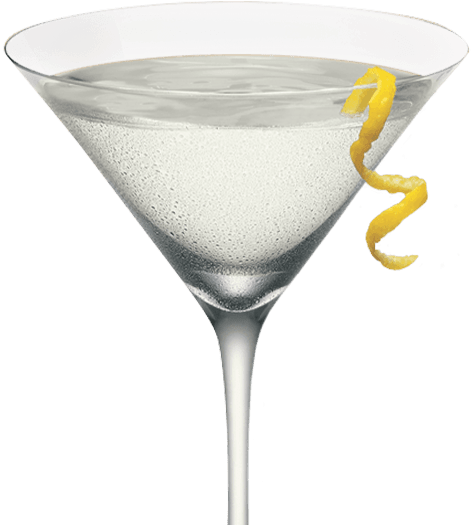 Classic Martiniwith Lemon Twist PNG image