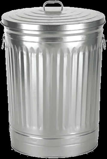 Classic Metal Trash Can PNG image