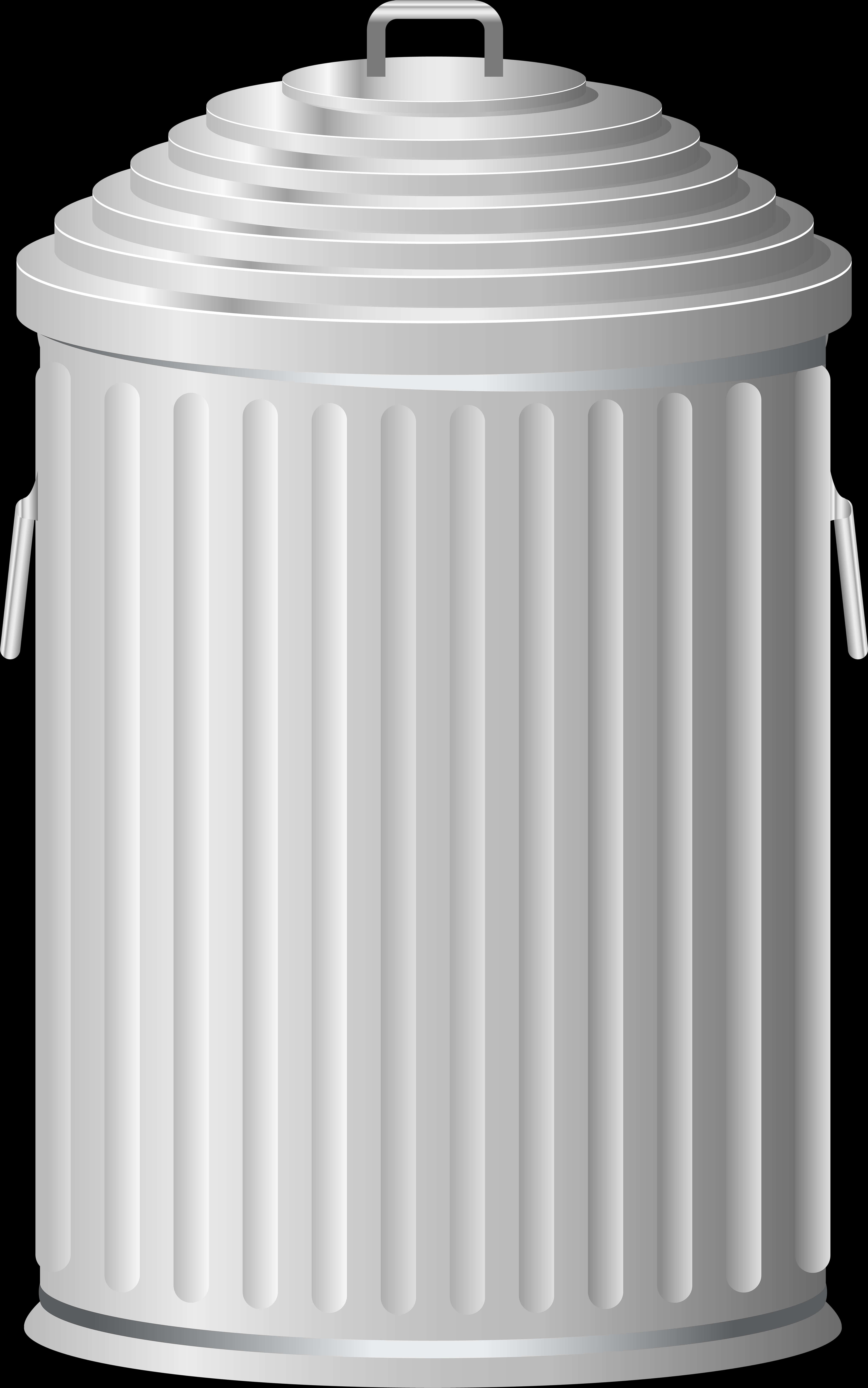 Classic Metal Trash Can Vector PNG image