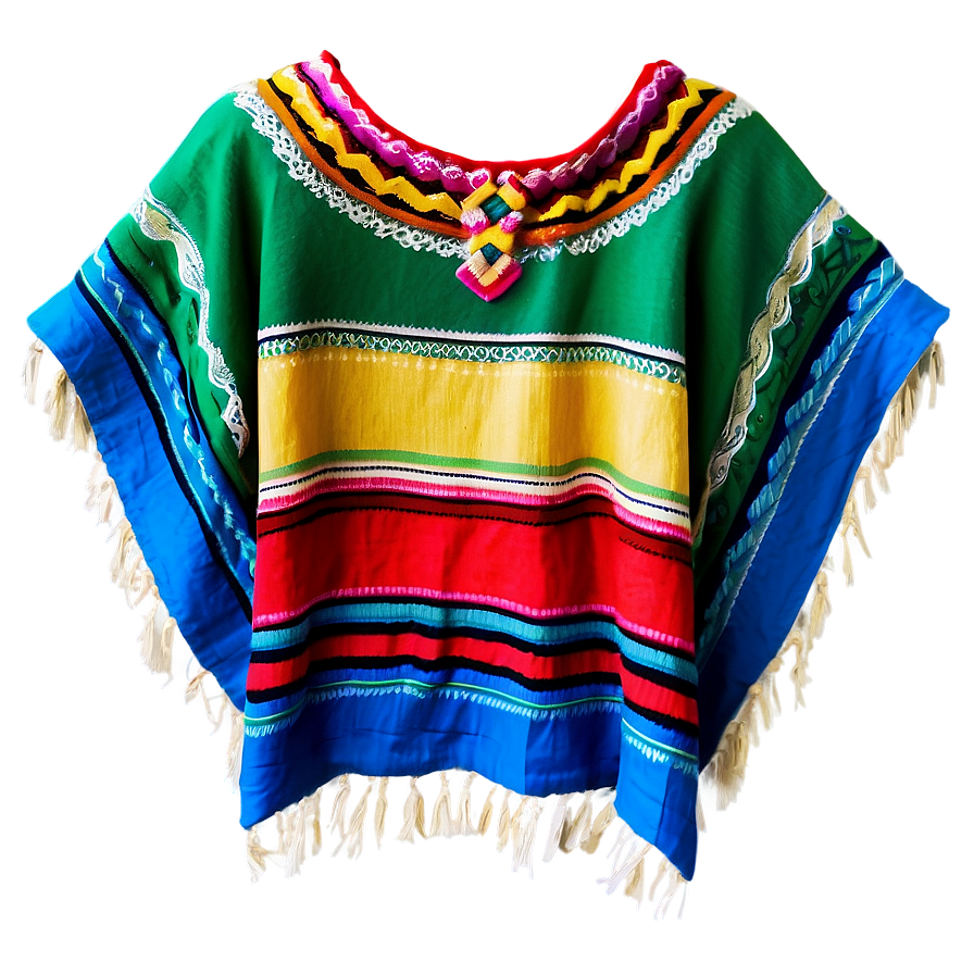 Classic Mexican Poncho Fabric Png Lkj PNG image