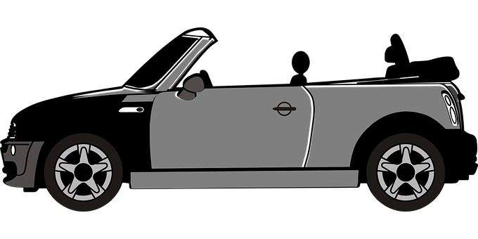 Classic Mini Cooper Side View Vector PNG image