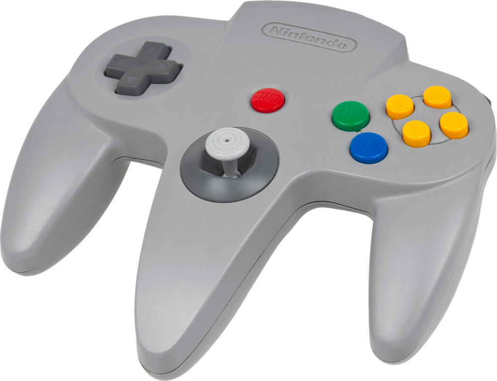 Classic Nintendo64 Controller Gray PNG image