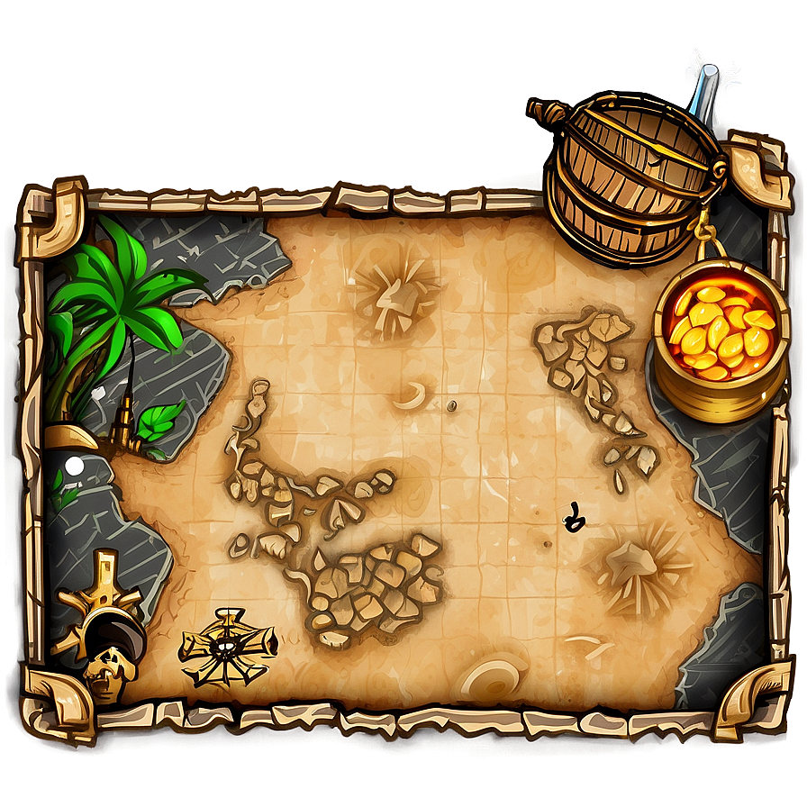 Classic Pirate Treasure Map Png 06132024 PNG image