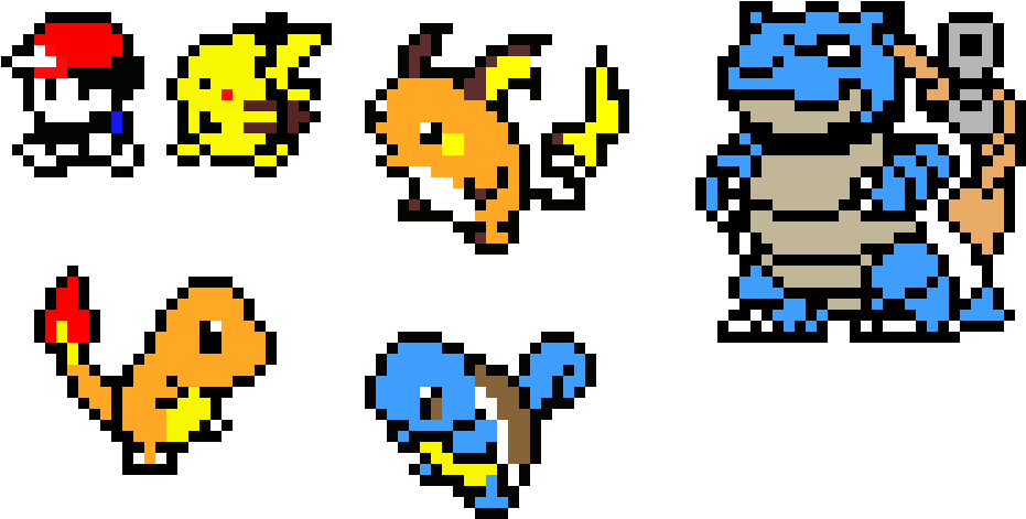 Classic Pokemon Pixel Art Collection PNG image