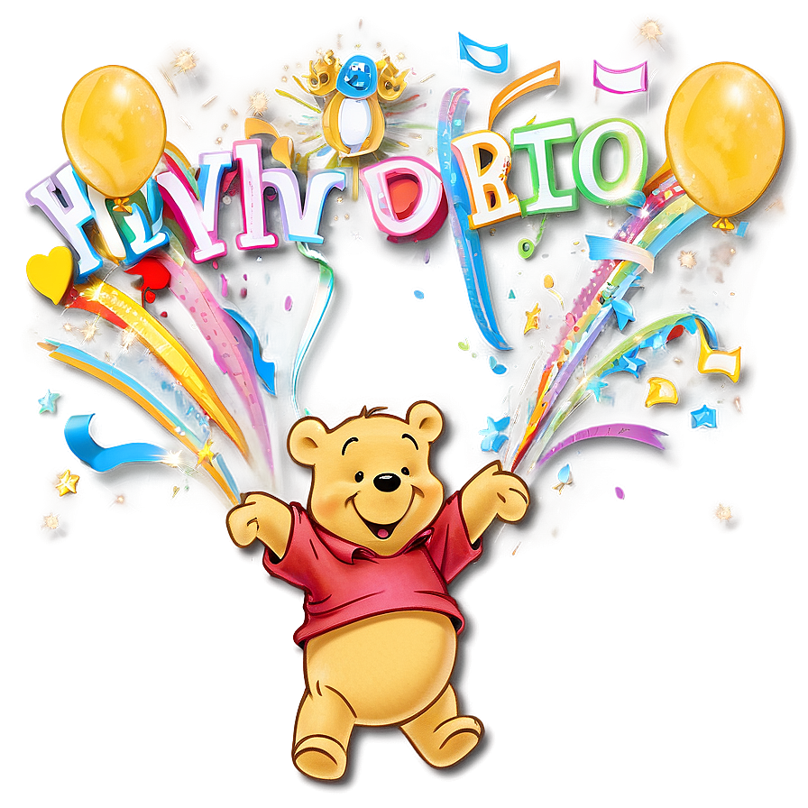 Classic Pooh Bear Celebration Png Jaw PNG image