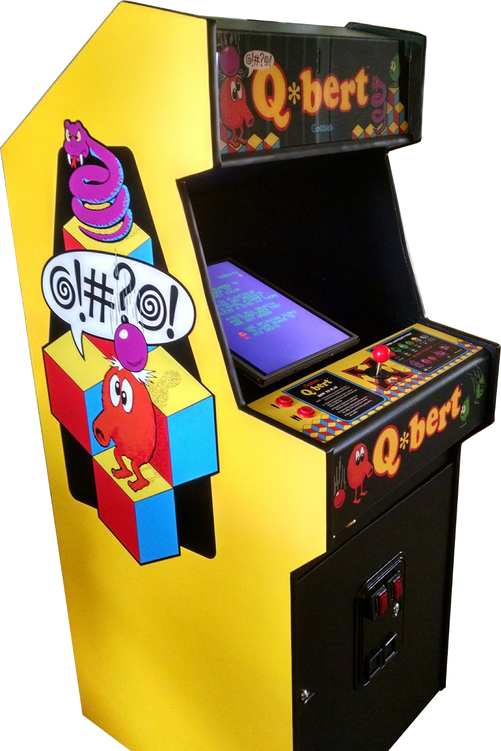 Classic Qbert Arcade Machine PNG image