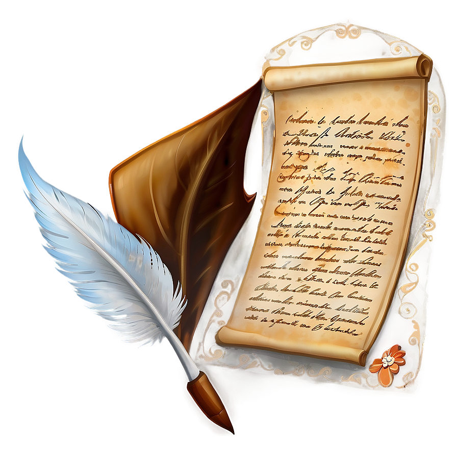 Classic Quill And Parchment Png 52 PNG image