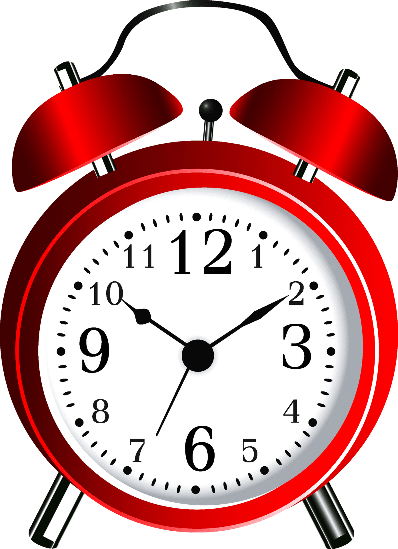 Classic Red Alarm Clock PNG image