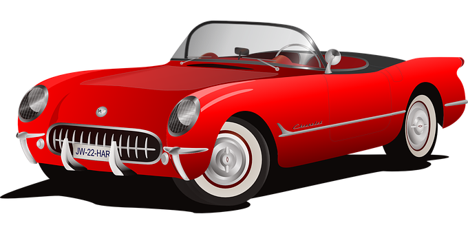 Classic Red Convertible Illustration PNG image