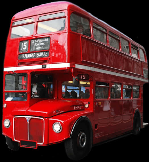 Classic Red London Bus Route15 PNG image