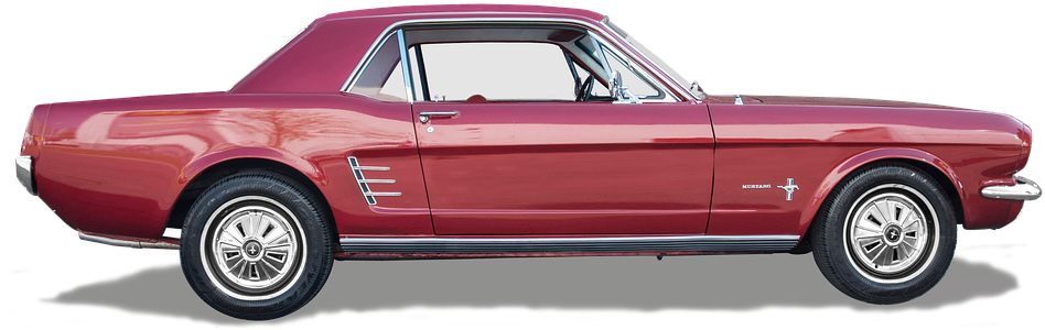 Classic Red Mustang Coupe PNG image