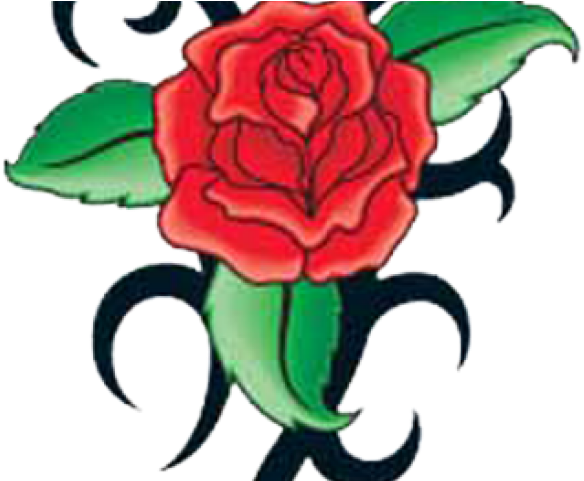 Classic Red Rose Tattoo Design PNG image