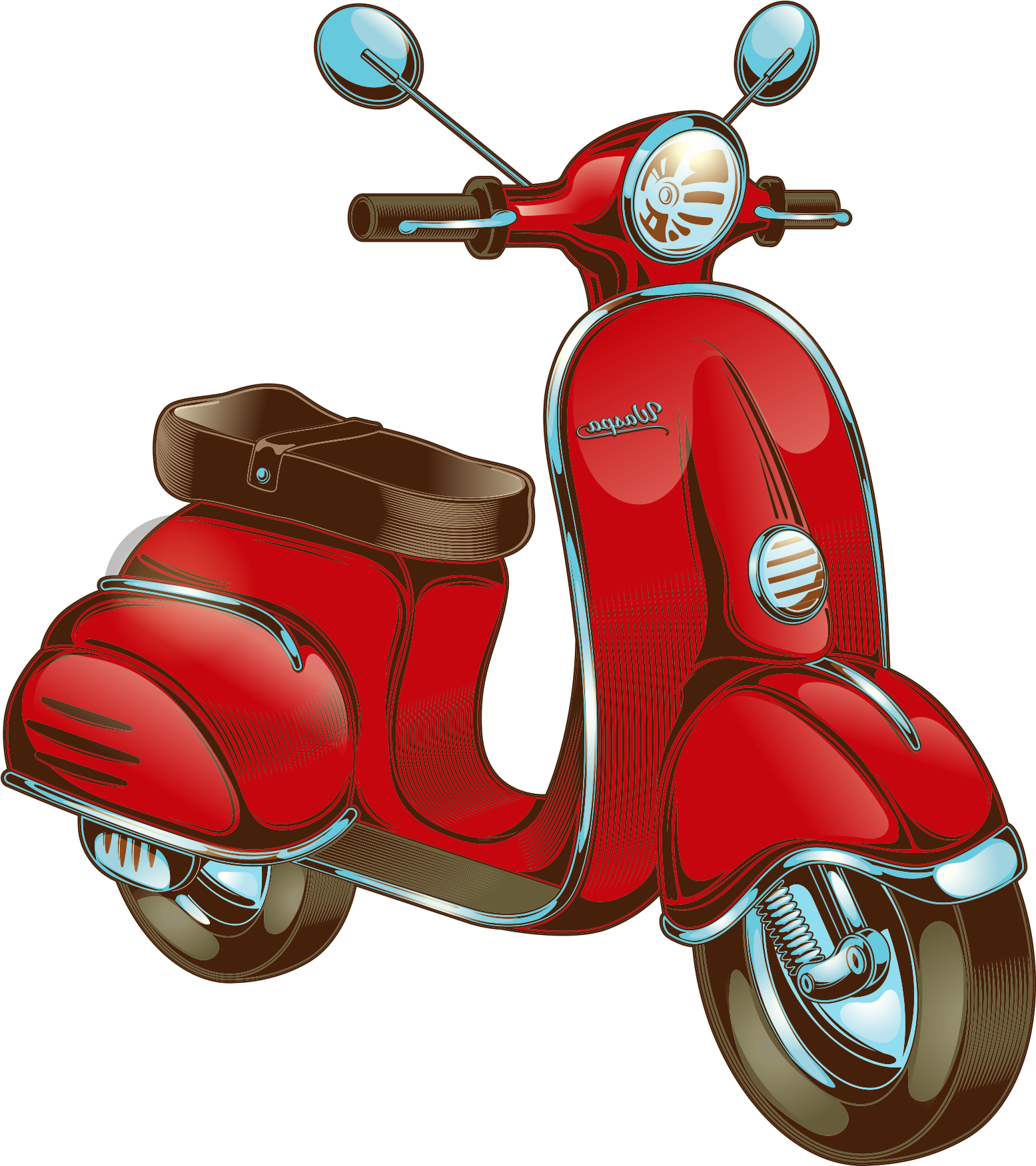 Classic Red Scooter Illustration PNG image