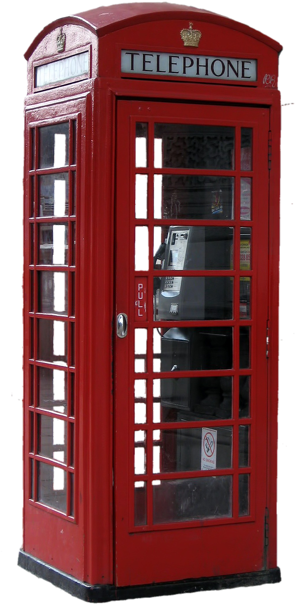 Classic Red Telephone Booth PNG image